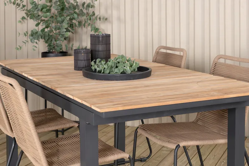 Mexico & Lindos Gartenmöbel-Set mit Ausziehtisch und 4 Stühlen, im Wohnraum, Ansicht 3