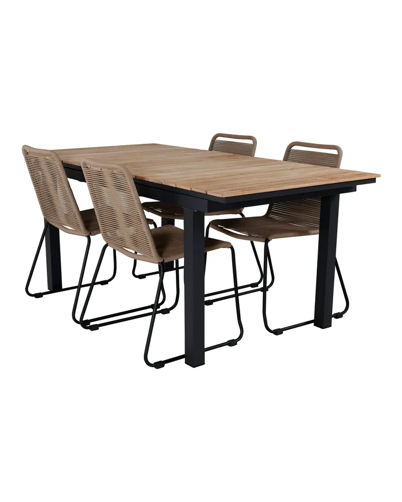 Mexico & Lindos Gartenmöbel-Set mit Ausziehtisch und 4 Stühlen, Ansicht 2