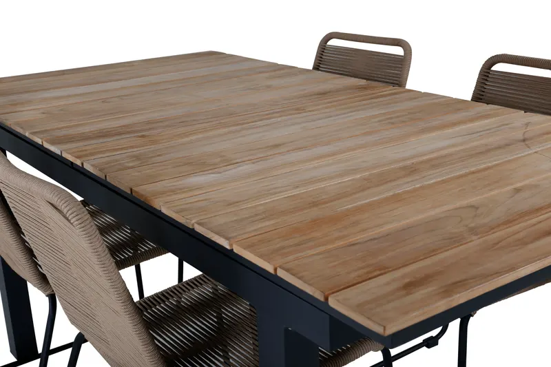 Mexico & Lindos Gartenmöbel-Set mit Ausziehtisch und 4 Stühlen, Ansicht 3