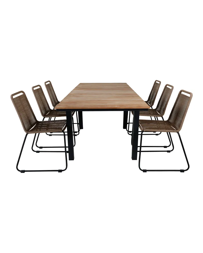 Mexico & Lindos Gartenmöbel-Set mit Ausziehtisch und 6 Stühlen, Ansicht 1