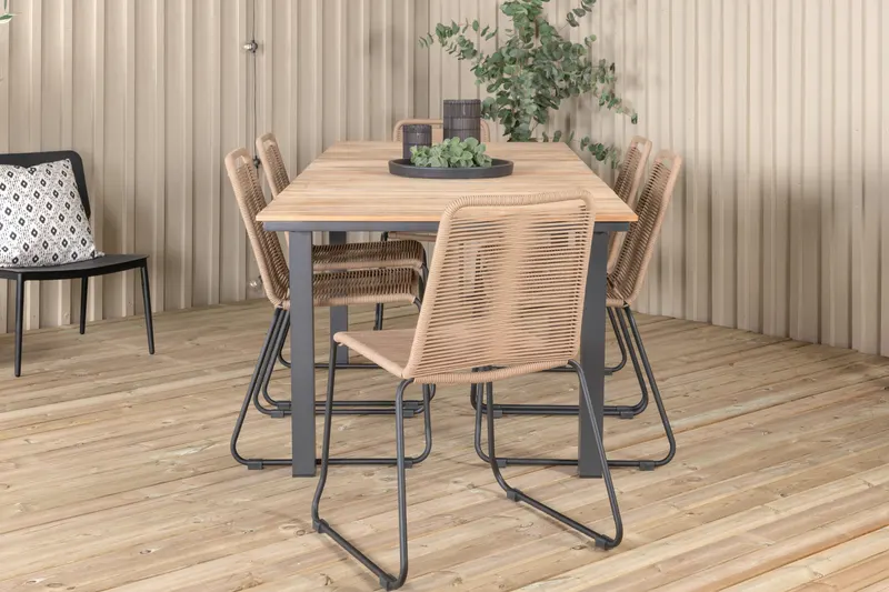 Mexico & Lindos Gartenmöbel-Set mit Ausziehtisch und 6 Stühlen, im Wohnraum, Ansicht 1