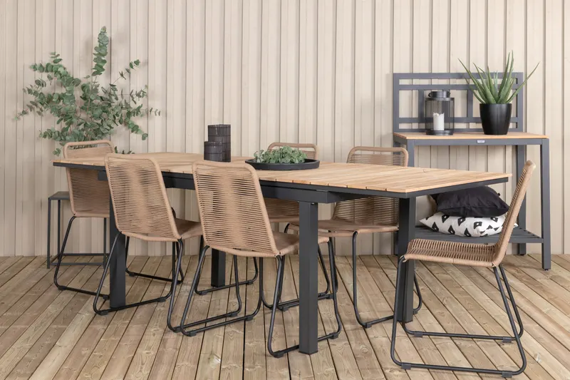 Mexico & Lindos Gartenmöbel-Set mit Ausziehtisch und 6 Stühlen, im Wohnraum, Ansicht 2