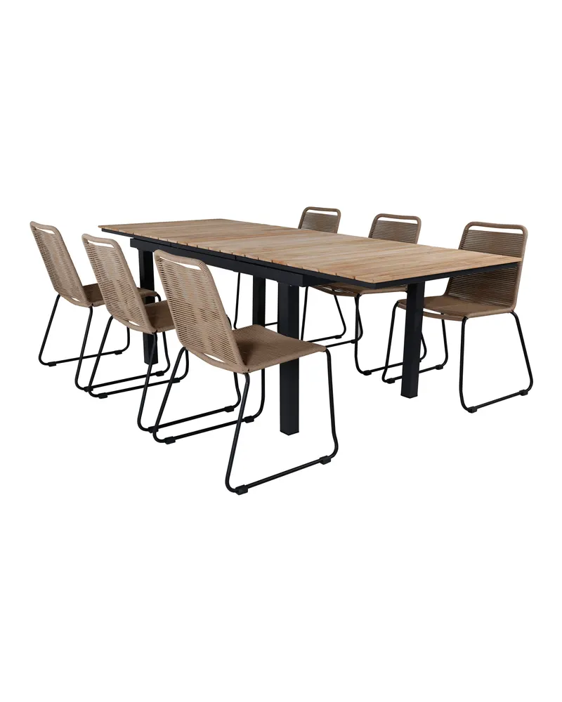 Mexico & Lindos Gartenmöbel-Set mit Ausziehtisch und 6 Stühlen, Ansicht 2