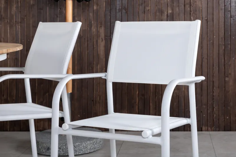 Mexico & Santorini Gartenmöbel-Set mit rundem Tisch und 6 Armlehnstühlen, im Wohnraum, Ansicht 3