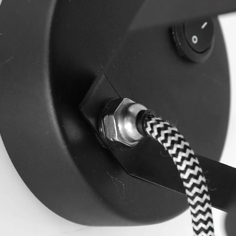 Acier Wandspot mit E27-Fassung in Stahl, Schwarz, Ansicht 13
