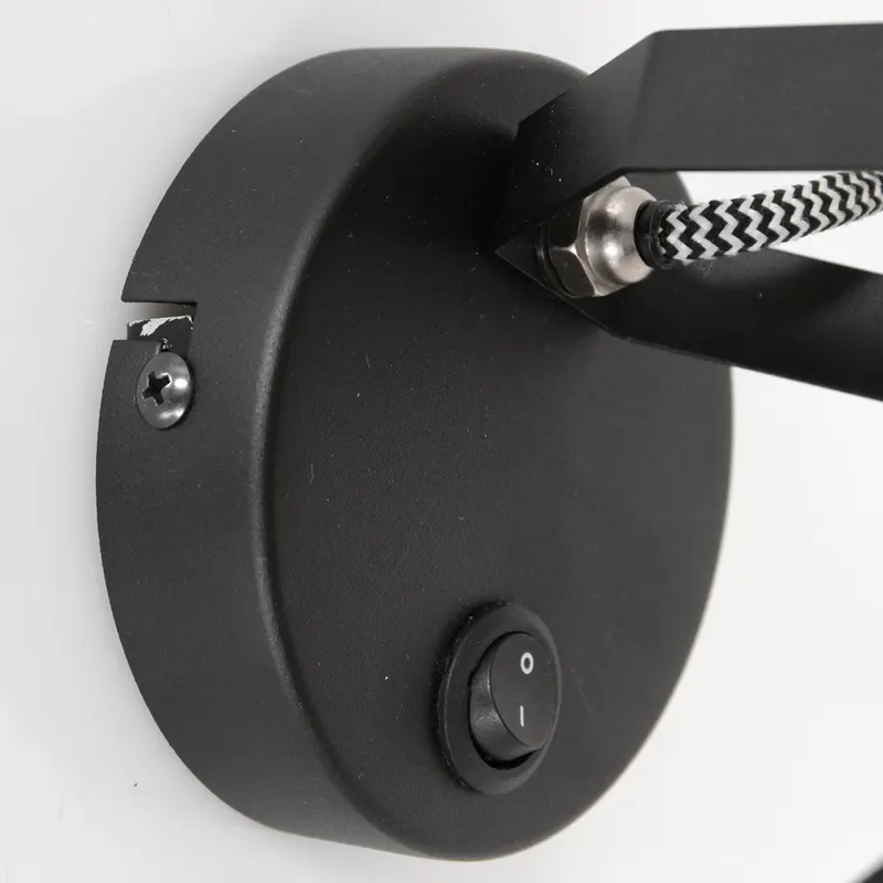 Acier Wandspot mit E27-Fassung in Stahl, Schwarz, Ansicht 20