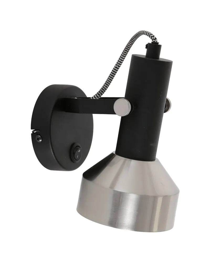 Acier Wandspot mit E27-Fassung in Stahl, Schwarz, Ansicht 24