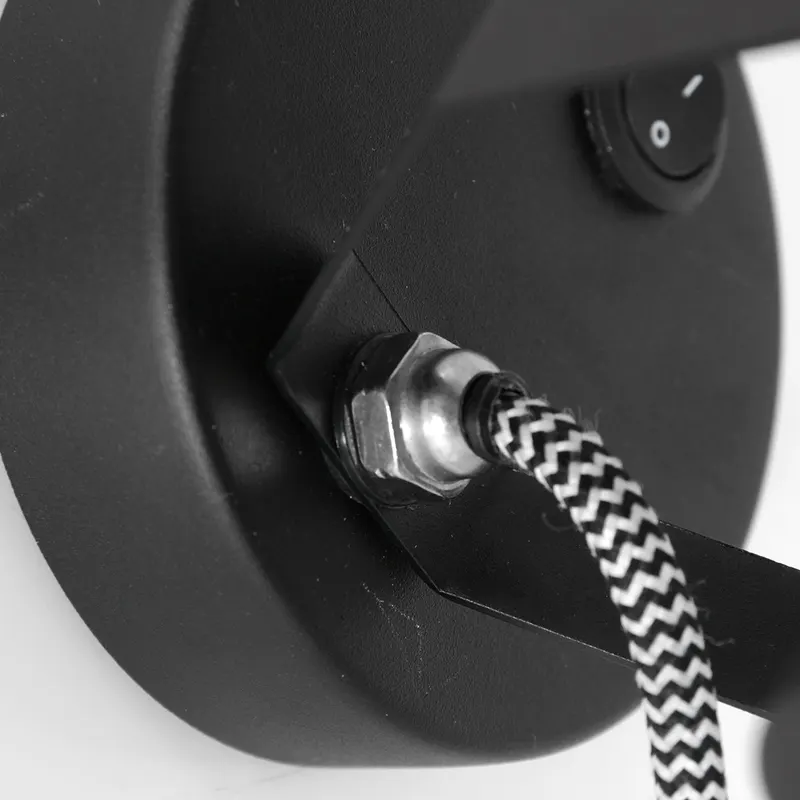Acier Wandspot mit E27-Fassung in Stahl, Schwarz, Ansicht 27