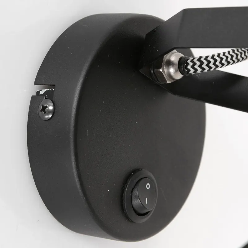 Acier Wandspot mit E27-Fassung in Stahl, Schwarz, Ansicht 6