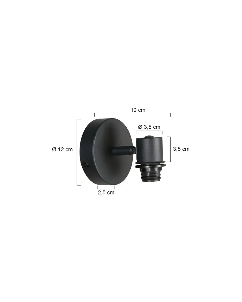 Mexlite Bambus Wandspot aus Metall, dreh und schwenkbar in Schwarz, Ansicht 7
