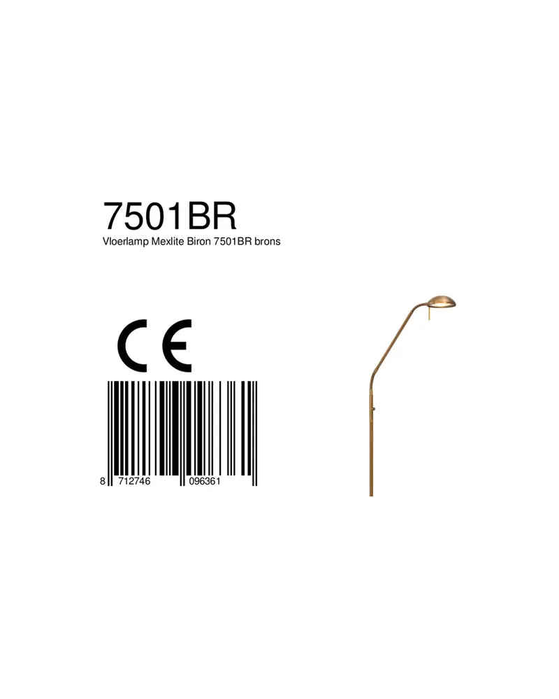 Biron Stehlampe mit Lesearm und austauschbarem LED-Modul in Bronze, Ansicht 11
