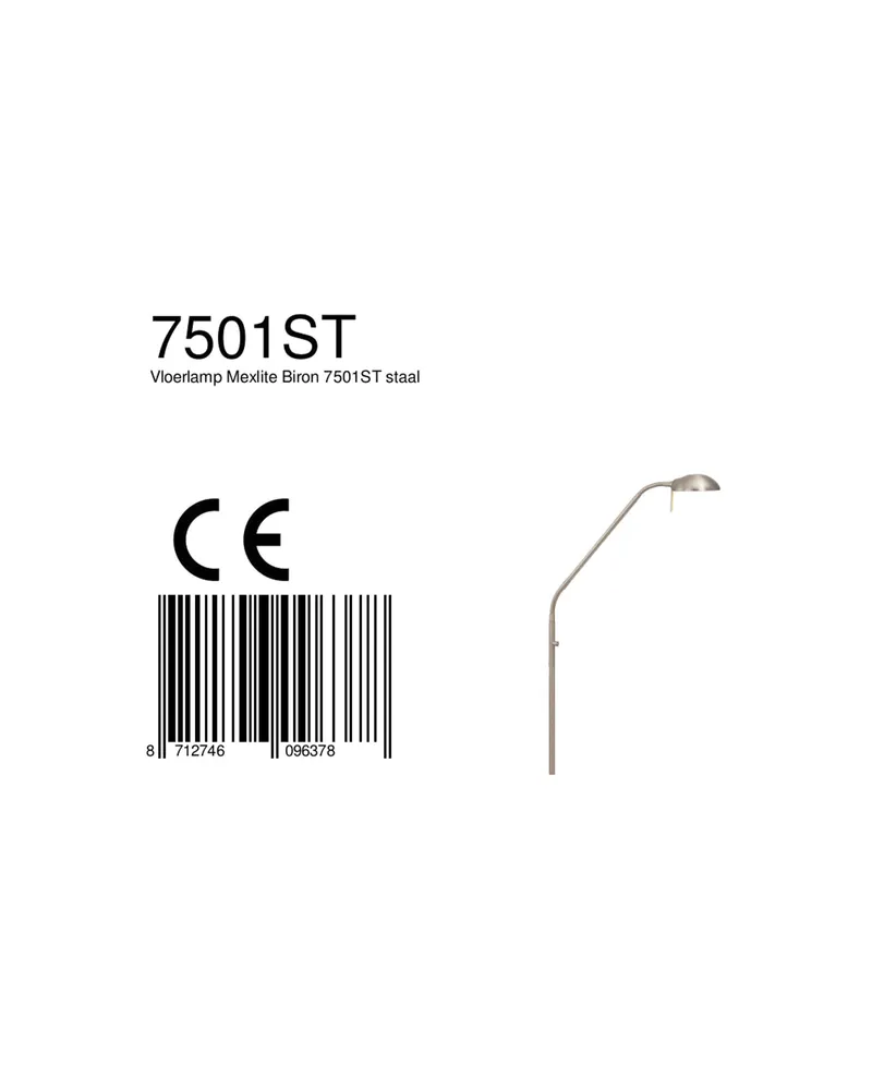 Biron Stehlampe mit Lesearm und austauschbarem LED-Modul in Stahl, Ansicht 12