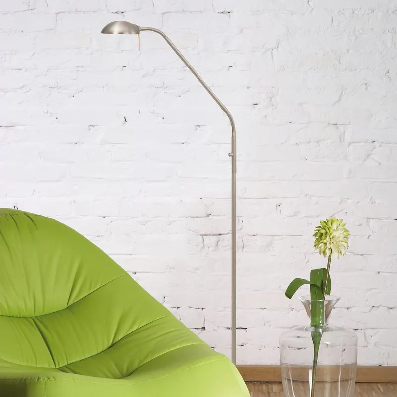 Biron Stehlampe mit Lesearm und austauschbarem LED-Modul in Stahl, Ansicht 2