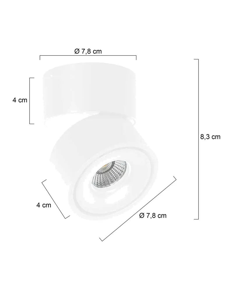 Mexlite Fez Spot mit austauschbarem LED-Modul in Weiß, Ansicht 3