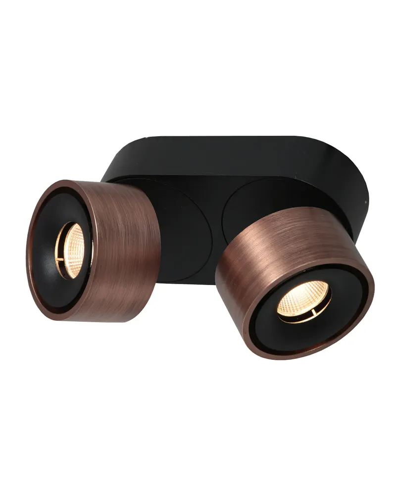 Fez Doppelspot mit austauschbaren LED-Modulen, Schwarz
