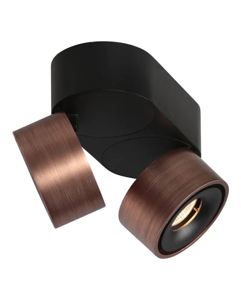 Mexlite Fez Doppelspot mit austauschbaren LED-Modulen in Bronze, Ansicht 6