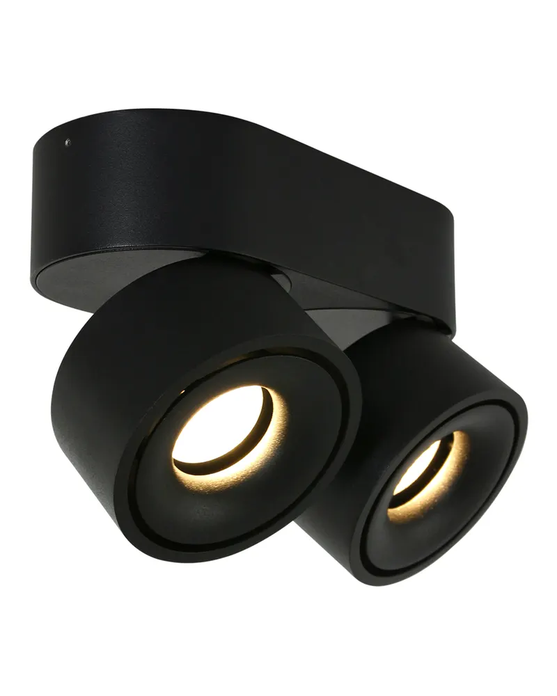 Fez Doppelspot mit austauschbaren LED-Modulen, Schwarz