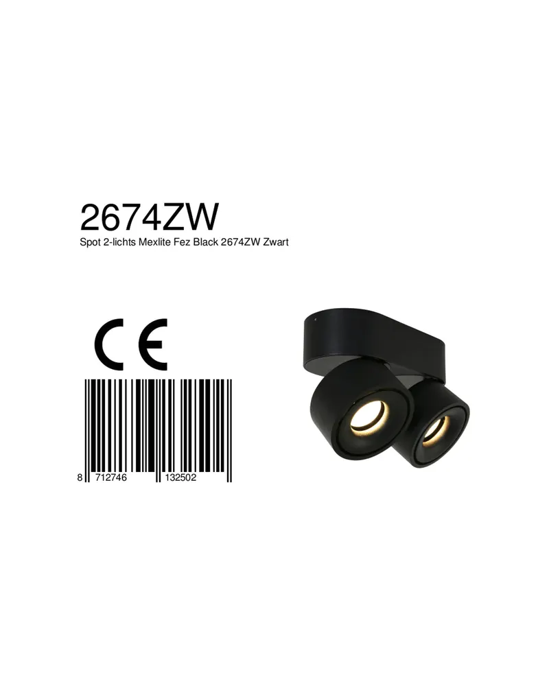 Mexlite Fez Doppelspot mit austauschbaren LED-Modulen in Schwarz, Ansicht 15