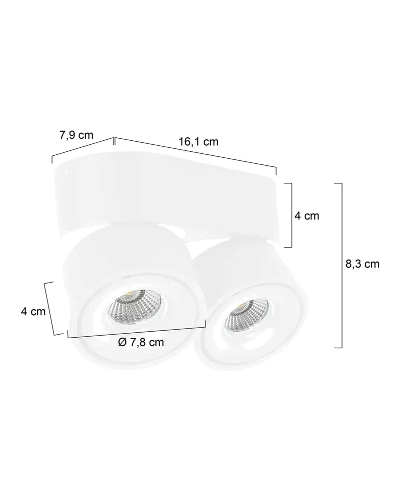 Mexlite Fez Spot mit austauschbarem LED-Modul in Weiß, Ansicht 3