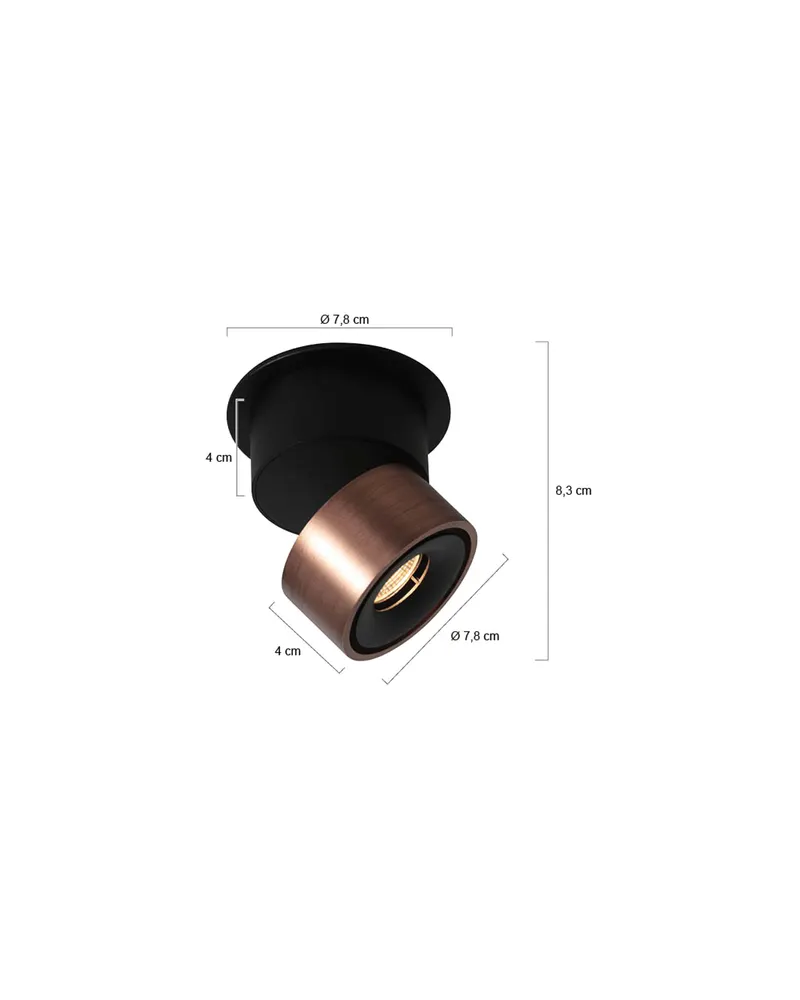 Mexlite Fez Spot mit austauschbarem LED-Modul in Bronze, Ansicht 3