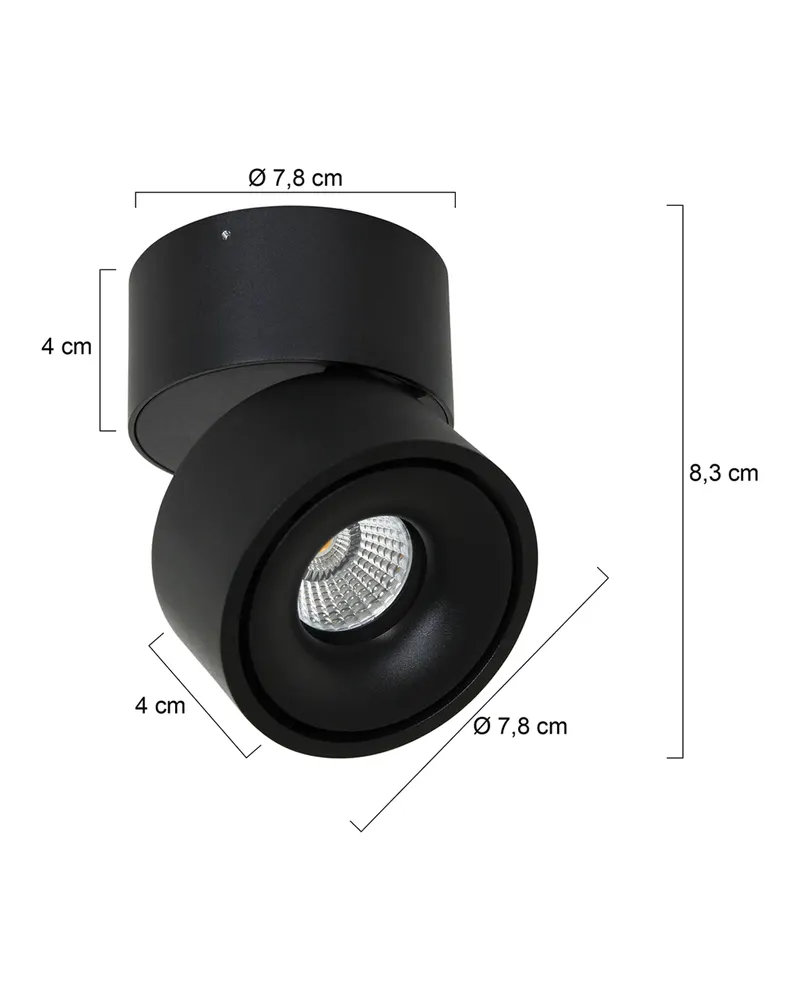 Mexlite Fez Spot mit austauschbarem LED-Modul in Schwarz, Ansicht 14