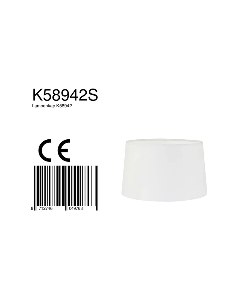 Mexlite Lampenschirm K58942S aus Textil, Weiß in Weiß, Ansicht 6