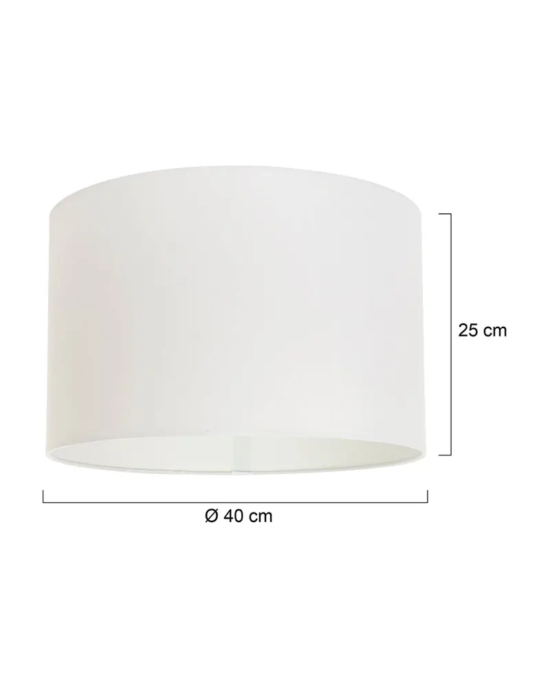 Weißer runder Textil-Lampenschirm Ø 40 cm K7977QS in Weiß, Ansicht 2