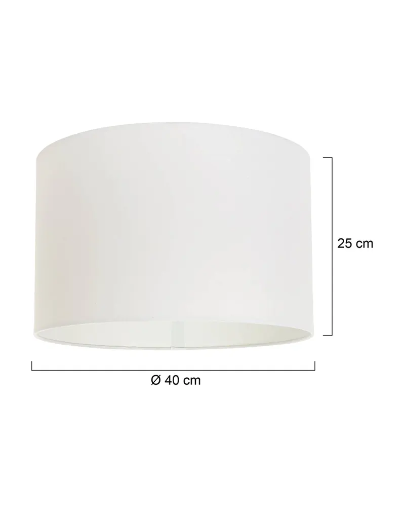 Weißer runder Textil-Lampenschirm Ø 40 cm K7977QS in Weiß, Ansicht 5