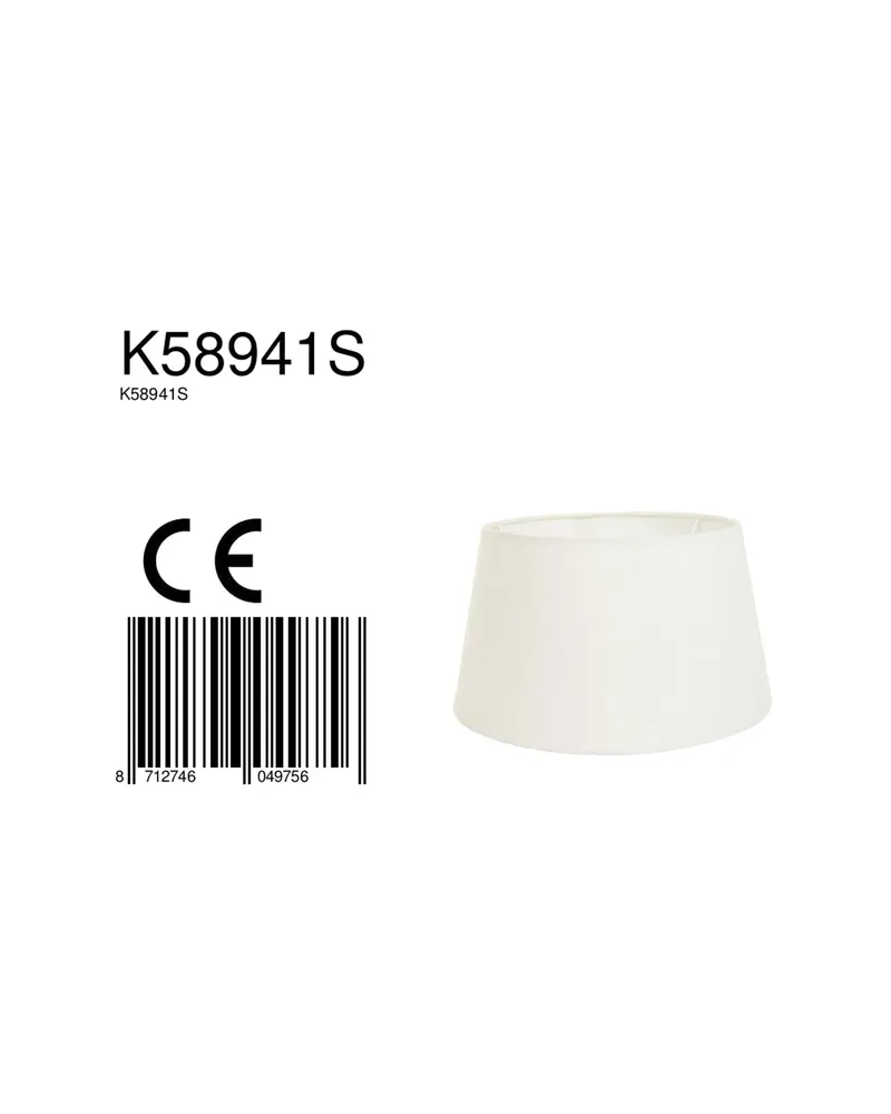 Lampenschirm K58941S aus Leinen, Creme in Creme, Ansicht 6