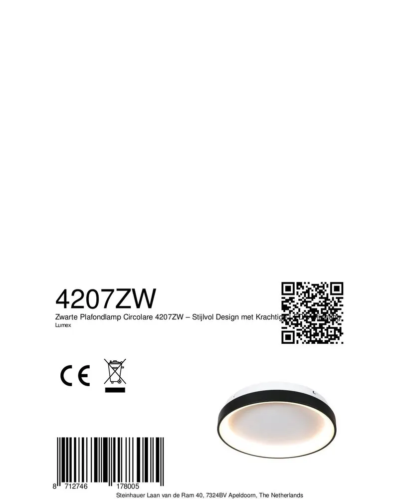 Lumex LED-Deckenleuchte mit austauschbarem LED-Modul in Schwarz, Ansicht 15