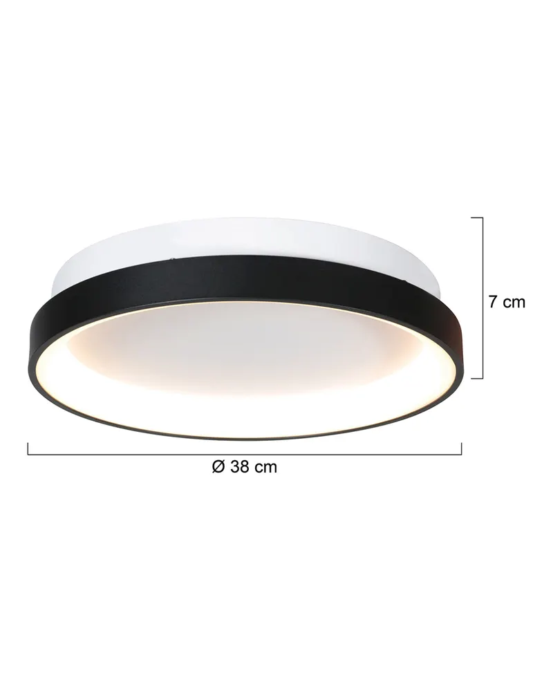 Lumex LED-Deckenleuchte mit austauschbarem LED-Modul in Schwarz, Ansicht 2