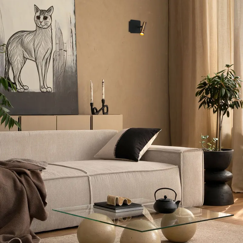 Mexlite Lumo Wandleuchte mit verstellbarem LED-Lesearm in Bronze, Ansicht 2