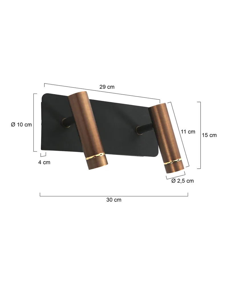 Mexlite Lumo Wandleuchte mit beweglichem Lesearm in Bronze, Ansicht 2