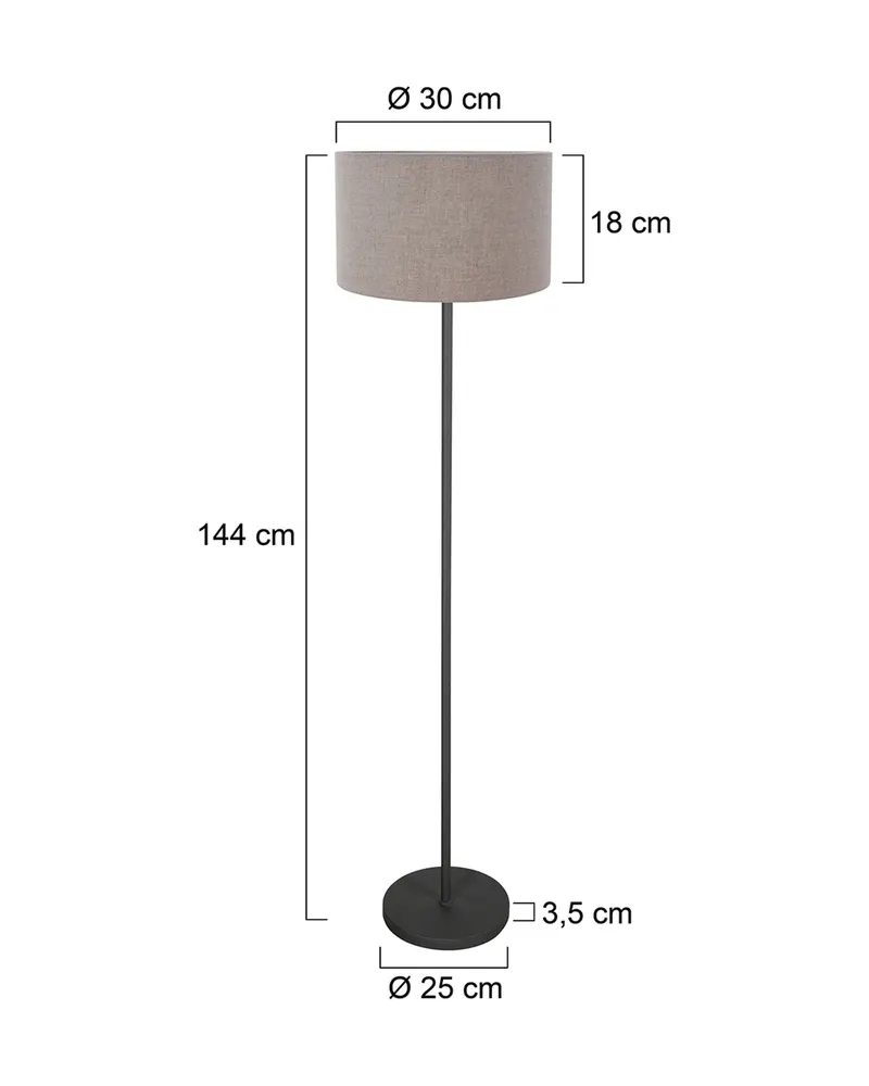 Mexlite Noor Stehlampe in Grau und Schwarz in Grau, Ansicht 2