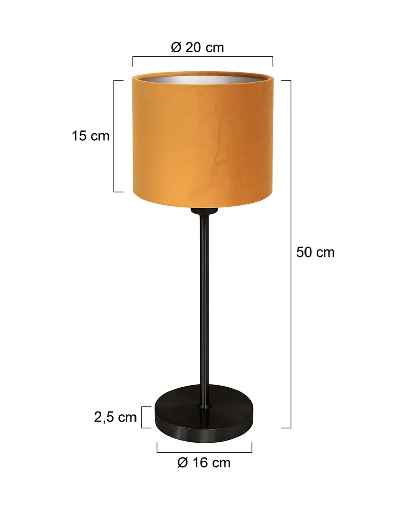 Noor Tischlampe aus Metall und Textil in Gold, Schwarz, Ansicht 2