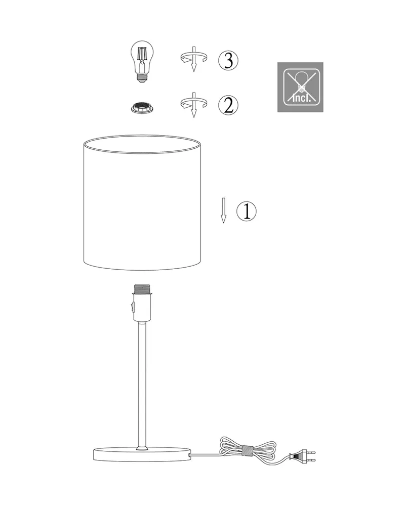 Mexlite Noor Tischlampe aus Metall und Textil, Grau und Schwarz in Grau, Ansicht 10