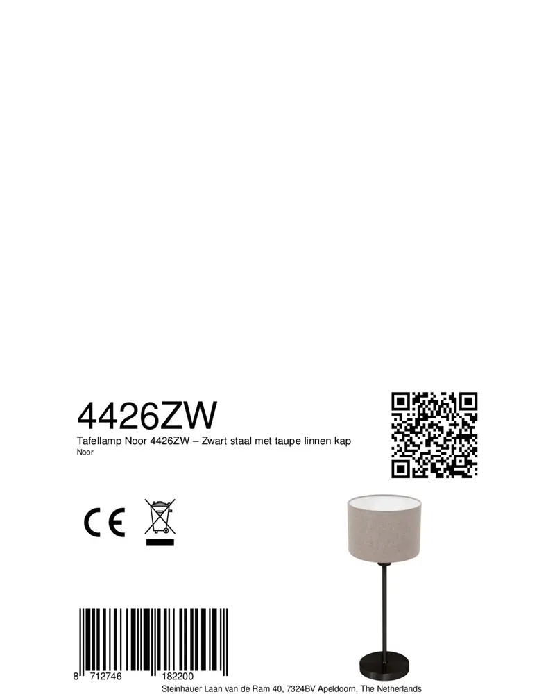 Mexlite Noor Tischlampe aus Metall und Textil, Grau und Schwarz in Grau, Ansicht 11