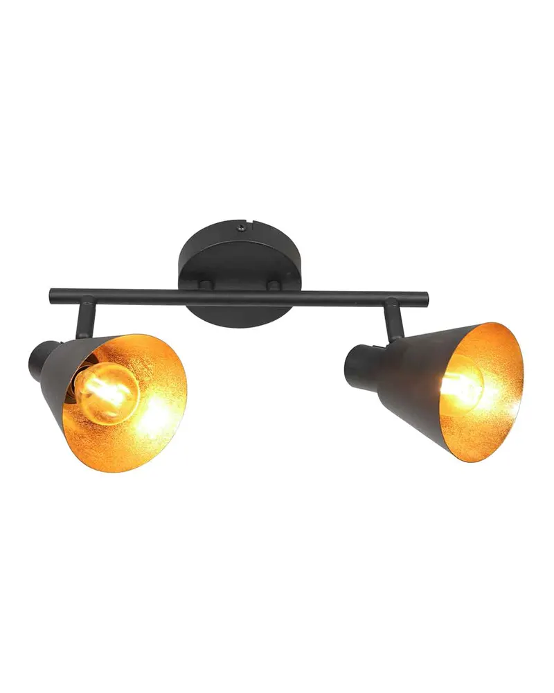 Mexlite Oeroe Spot mit zwei E14-Lichtpunkten in Gold, Schwarz, Ansicht 3
