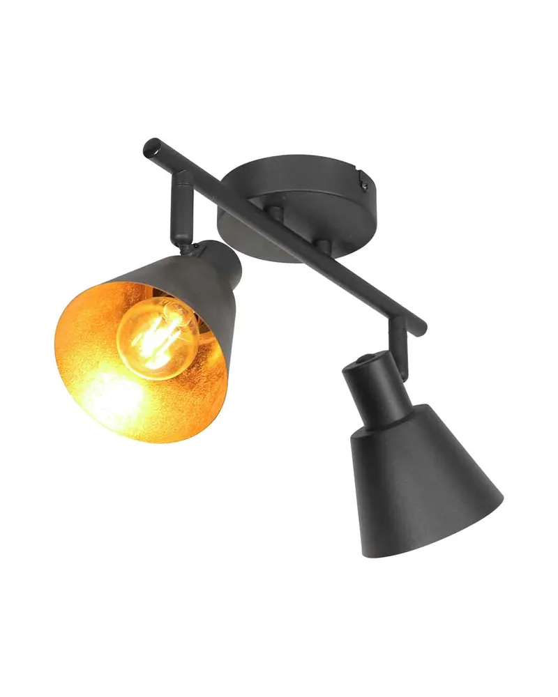 Mexlite Oeroe Spot mit zwei E14-Lichtpunkten in Gold, Schwarz, Ansicht 4