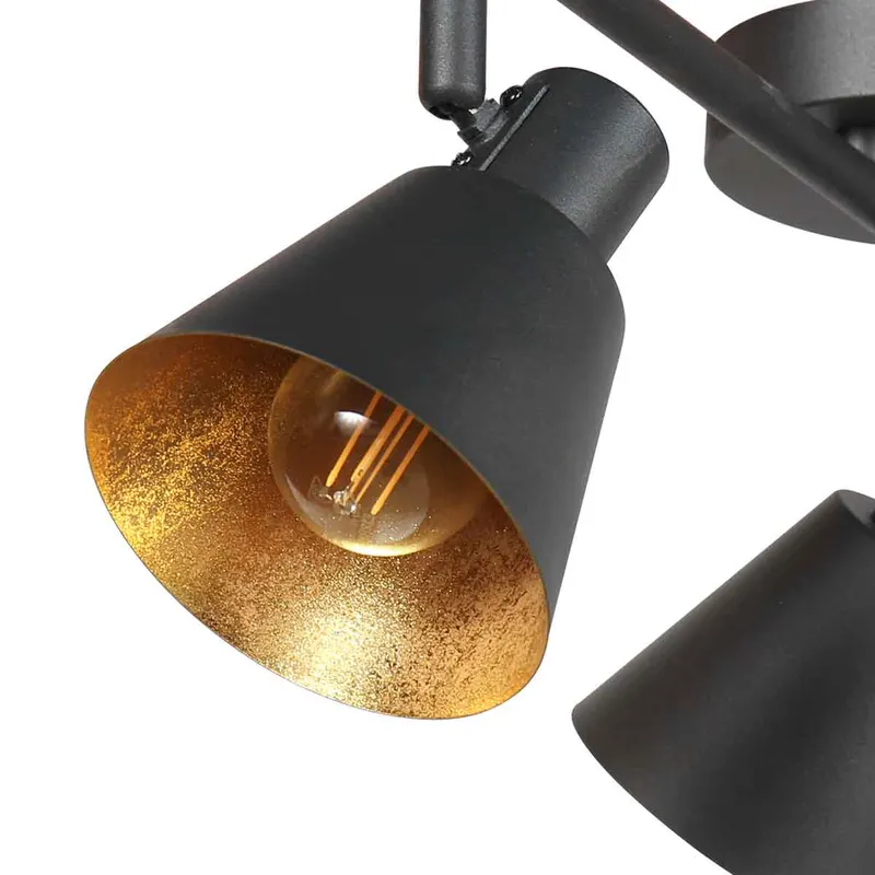 Mexlite Oeroe Spot mit drei E14-Lichtpunkten in Gold, Schwarz, Ansicht 12