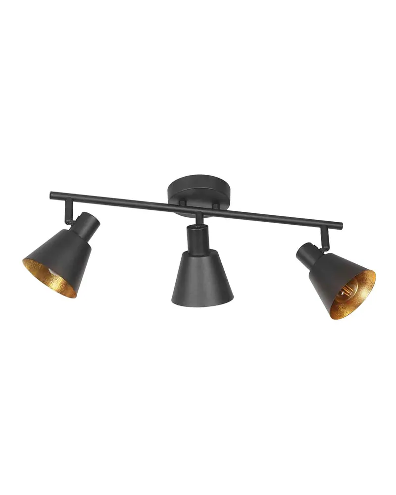 Mexlite Oeroe Spot mit drei E14-Lichtpunkten in Gold, Schwarz, Ansicht 3