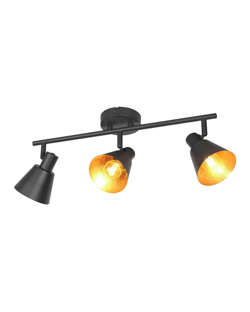 Mexlite Oeroe Spot mit drei E14-Lichtpunkten in Gold, Schwarz, Ansicht 4