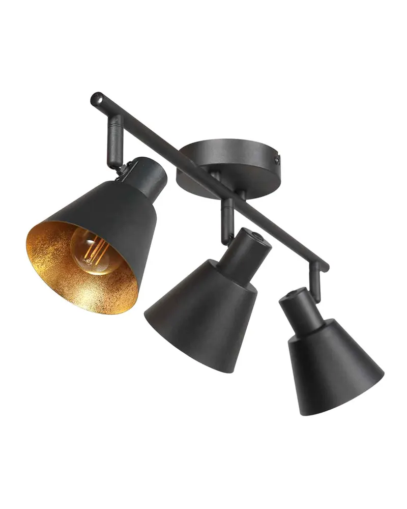 Mexlite Oeroe Spot mit drei E14-Lichtpunkten in Gold, Schwarz, Ansicht 6