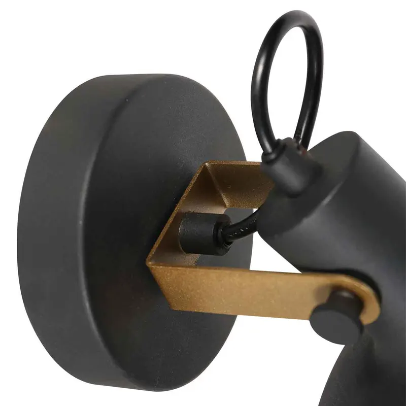 Mexlite Prato Wandleuchte mit schwenkbarem E14-Lichtpunkt in Gold, Schwarz, Ansicht 10