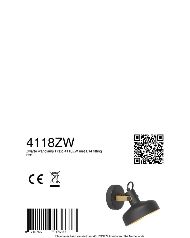 Mexlite Prato Wandleuchte mit schwenkbarem E14-Lichtpunkt in Gold, Schwarz, Ansicht 12