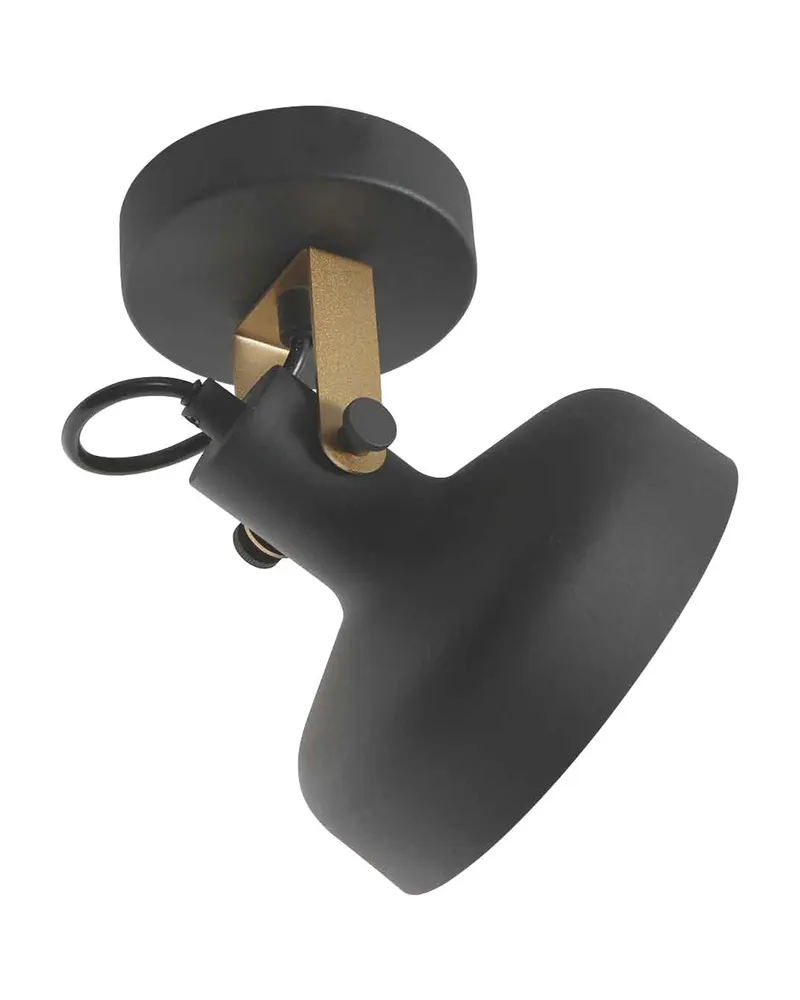 Mexlite Prato Wandleuchte mit schwenkbarem E14-Lichtpunkt in Gold, Schwarz, Ansicht 6