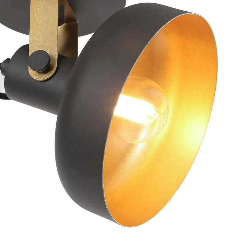 Mexlite Prato Wandleuchte mit schwenkbarem E14-Lichtpunkt in Gold, Schwarz, Ansicht 9
