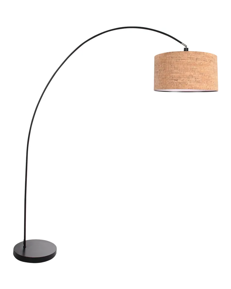 Solva Bogenlampe aus Kork mit verstellbarem Lesearm, Schwarz