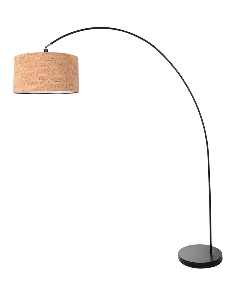 Solva Bogenlampe aus Kork mit verstellbarem Lesearm in Schwarz, Ansicht 3