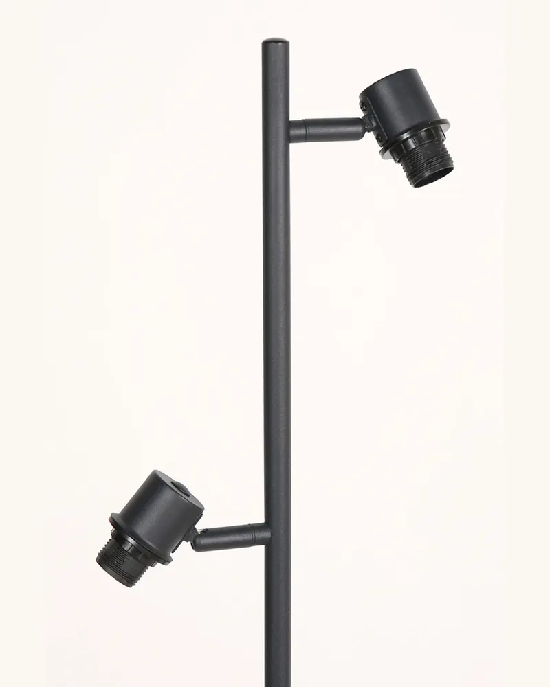 Sumba Stehlampe aus Bambus und Metall mit zwei Lichtpunkten in Naturfarben, Schwarz, Ansicht 6